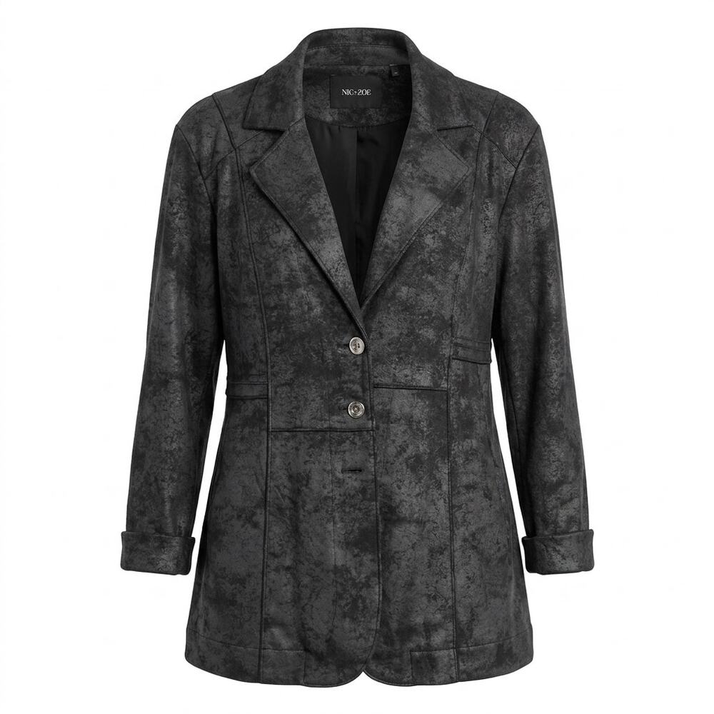Nic+zoe Abstract Pattern Button Front Blazer Jacket Women See Measurements